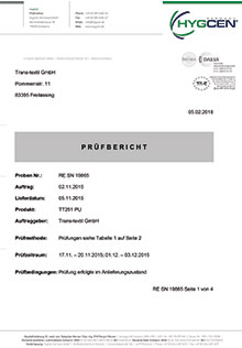 ISO16603 (class 6 out of 6), ISO16604 (class 6 out of 6)